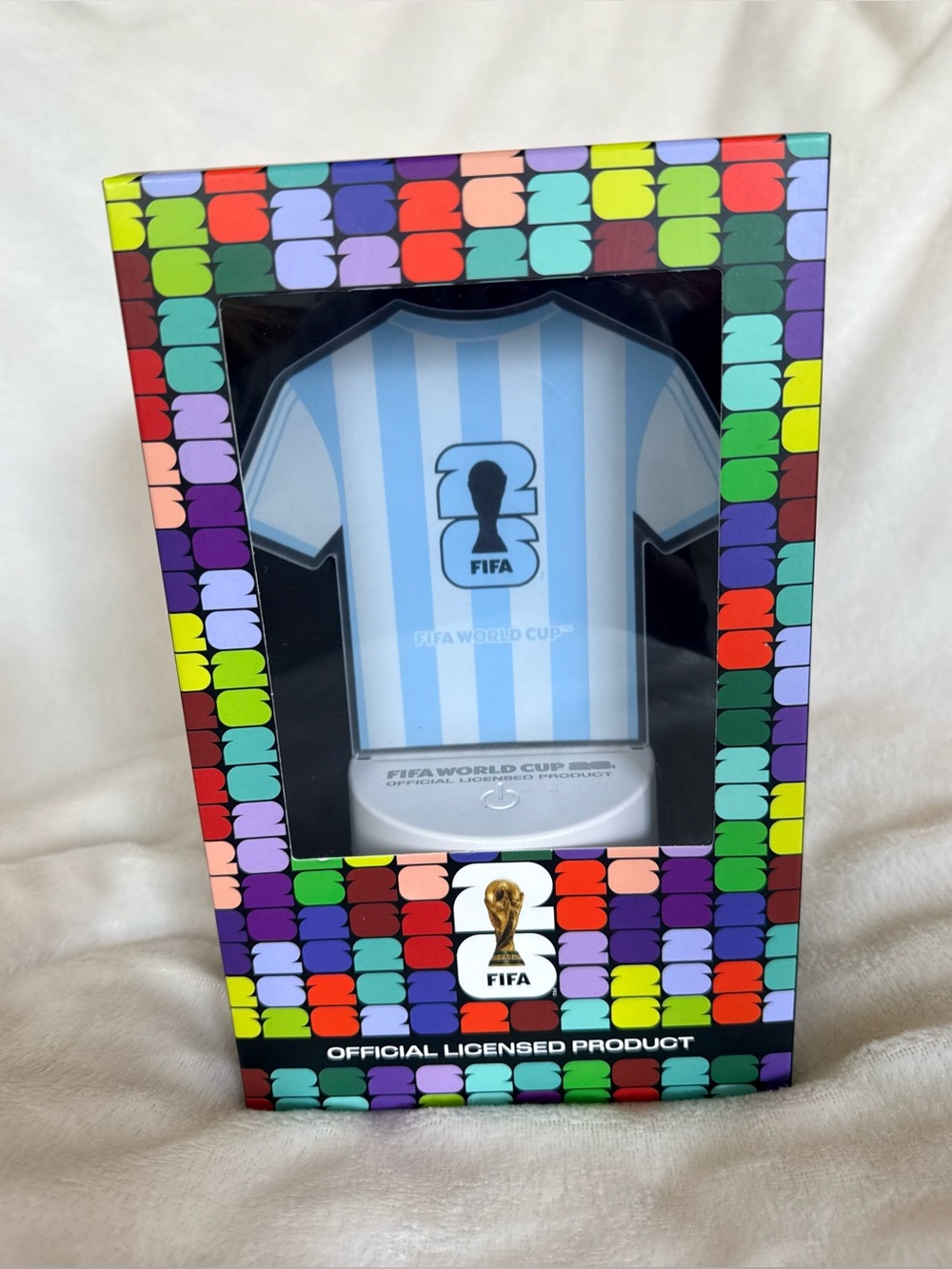 FIFA World Cup 2026 Argentina Jersey Led acrylic Night Light - Light Blue & Whit